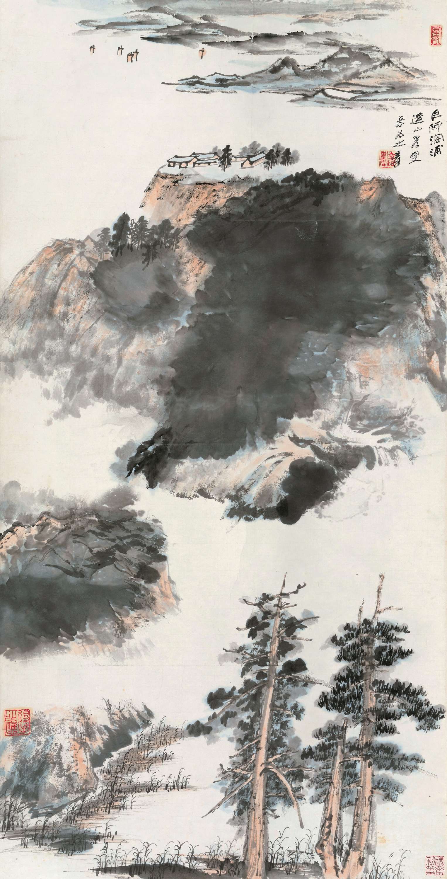张大千（1899-1983）阔浦遥山图