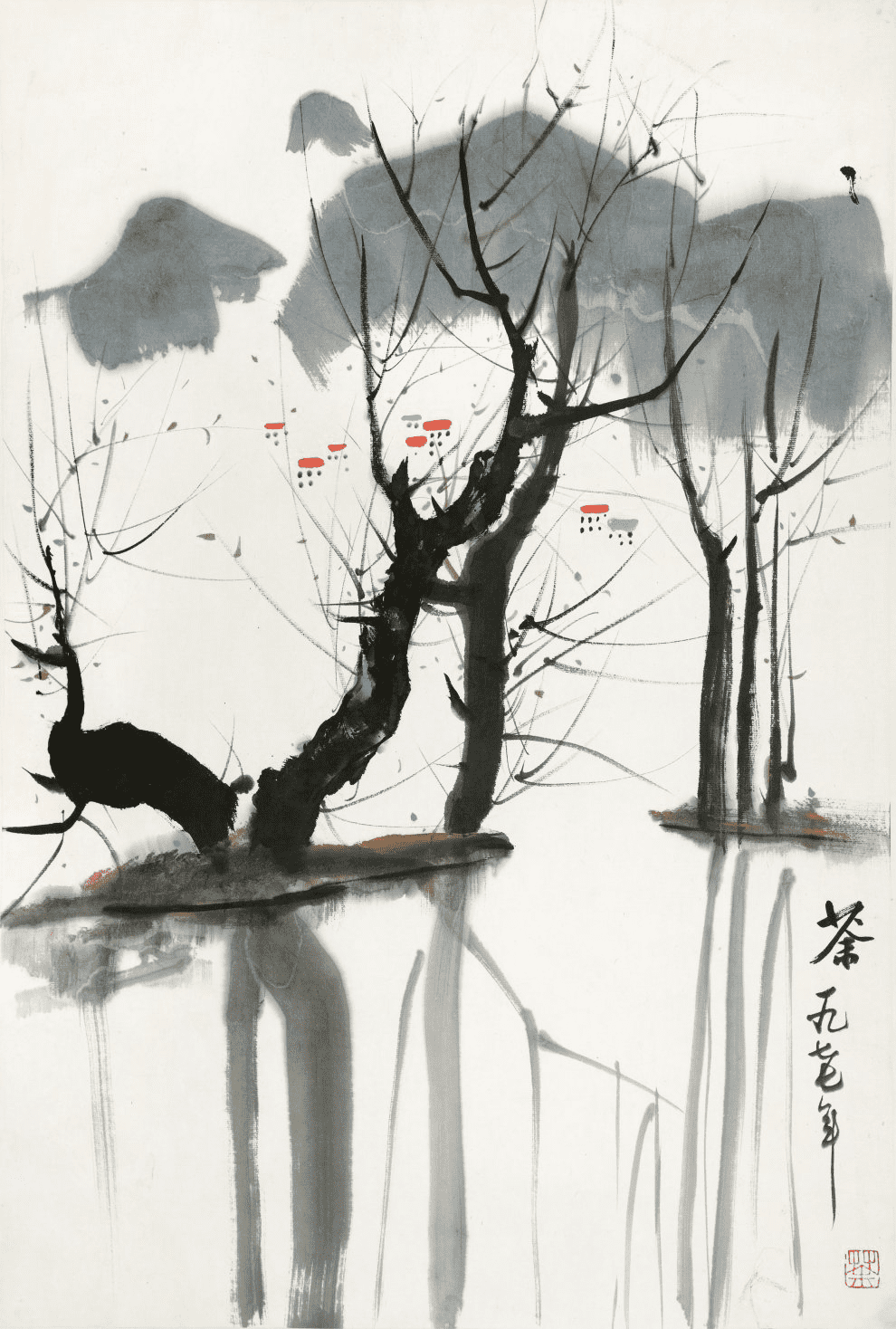 吴冠中 ( 1919—2010 ) 江南春柳